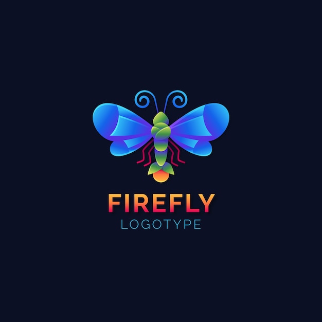 Free Vector gradient creative firefly logo template