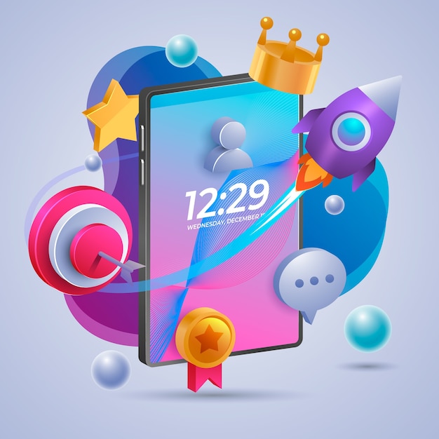 Gradient creative gamification illustration