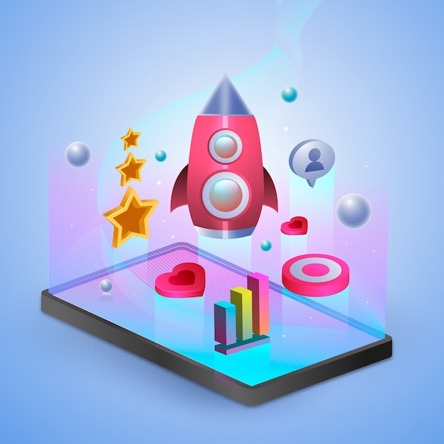 Gradient creative gamification illustration