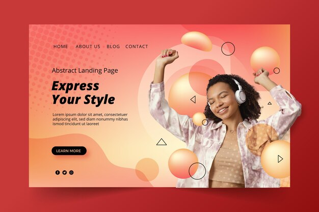 Gradient creative landing page template