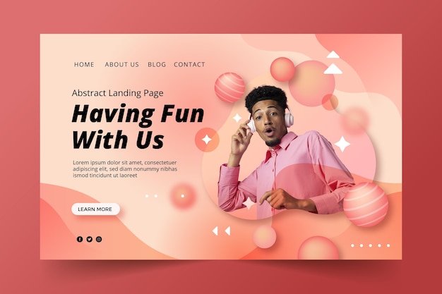 Gradient creative landing page template