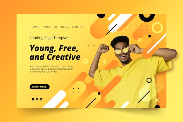 Gradient creative landing page template