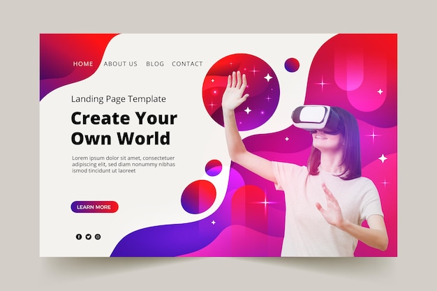 Free Vector gradient creative landing page template