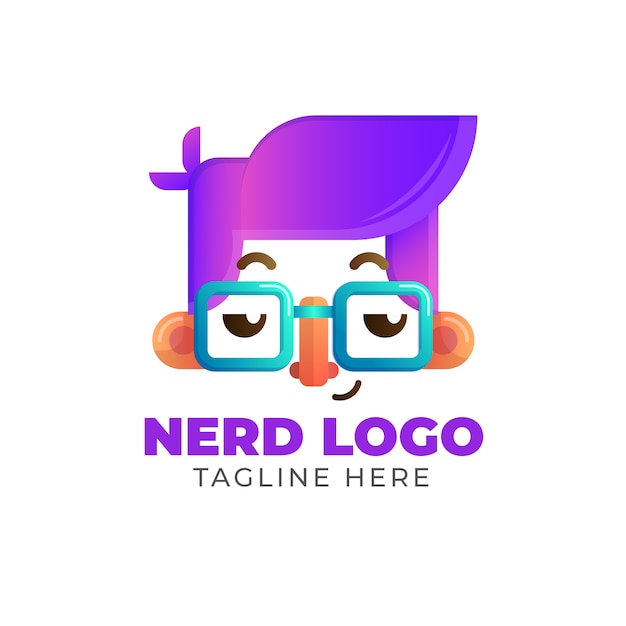 Free Vector gradient creative nerd logo template