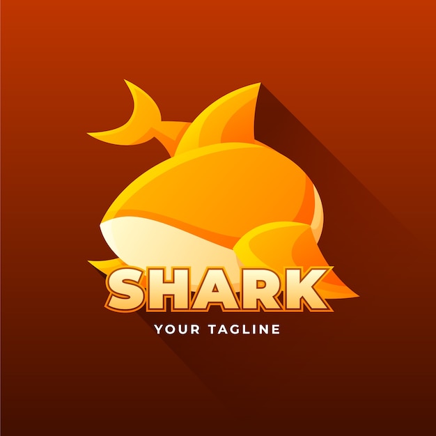 Gradient creative shark logo template