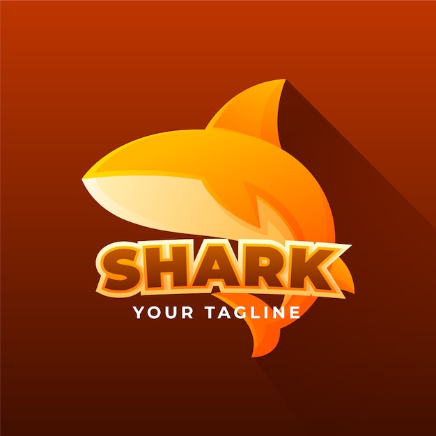 Gradient creative shark logo template