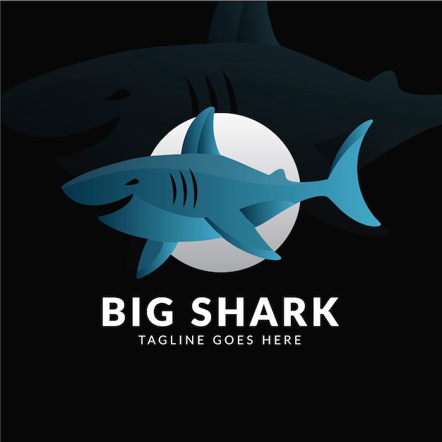 Free Vector gradient creative shark logo template