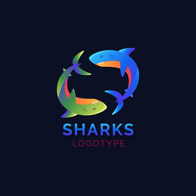 Gradient creative shark logo template