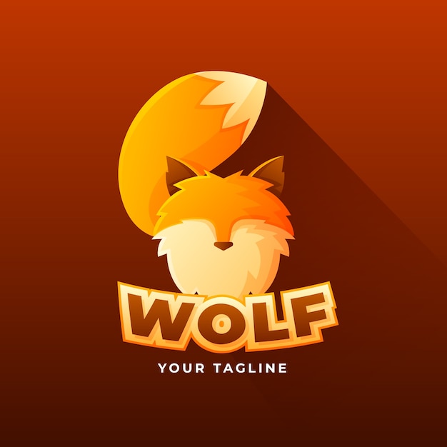 Free Vector gradient creative wolfpack logo template