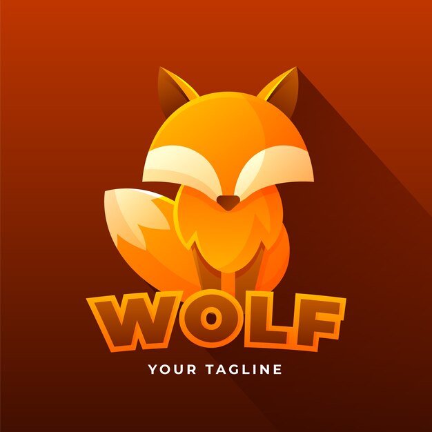 Gradient creative wolfpack logo template