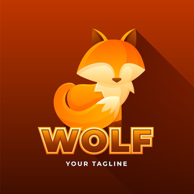 Gradient creative wolfpack logo template