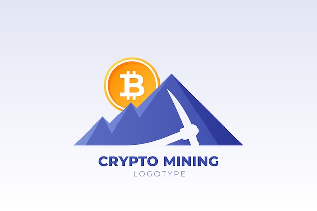 Free vector gradient crypto mining logo template