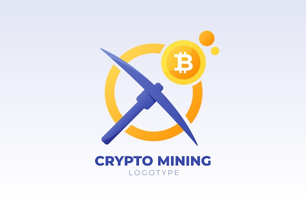 Free vector gradient crypto mining logo template