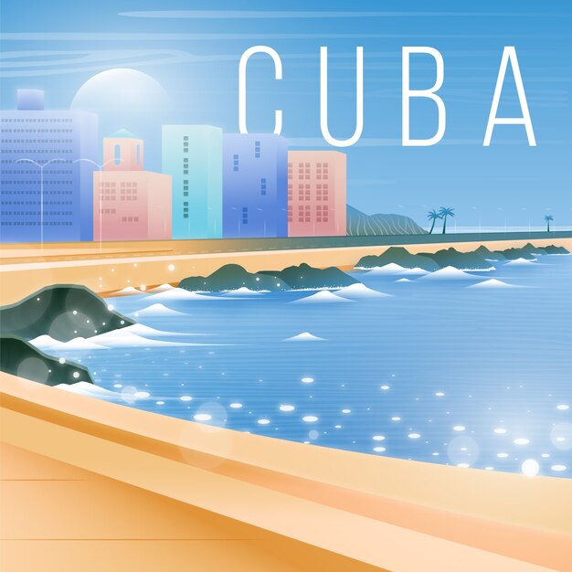 Gradient cuban illustration