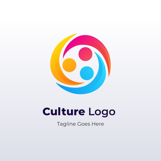 Gradient culture logo design template