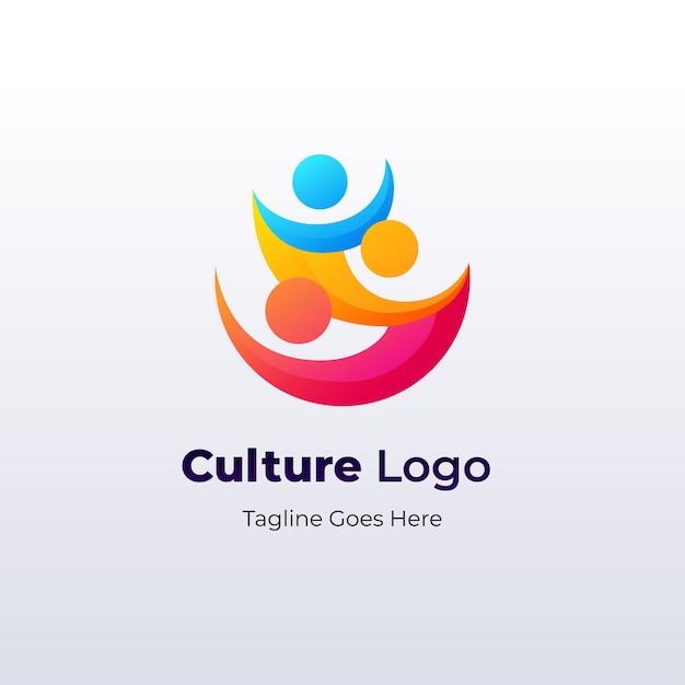 Gradient culture logo design template