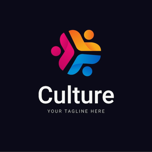 Gradient culture logo design template