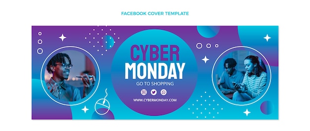 Gradient cyber monday facebook cover