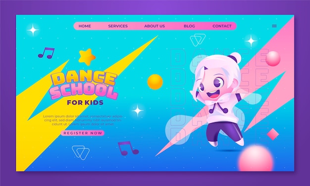 Gradient dance school landing page