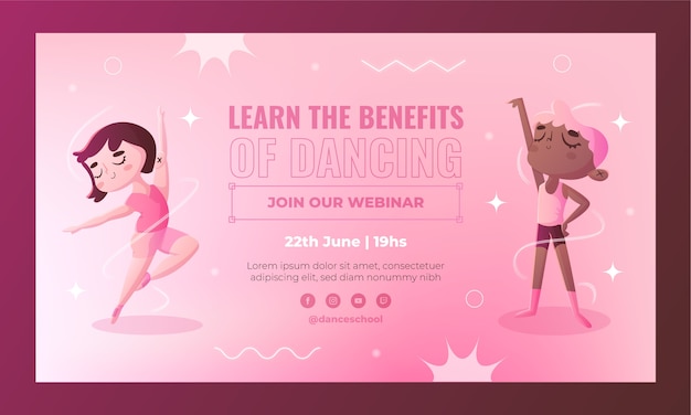 Gradient dance school webinar template