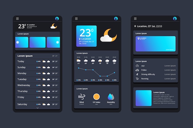 Gradient dark mode app template