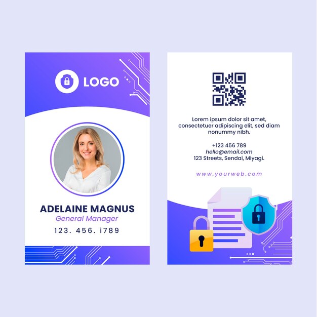 Gradient data privacy id card template