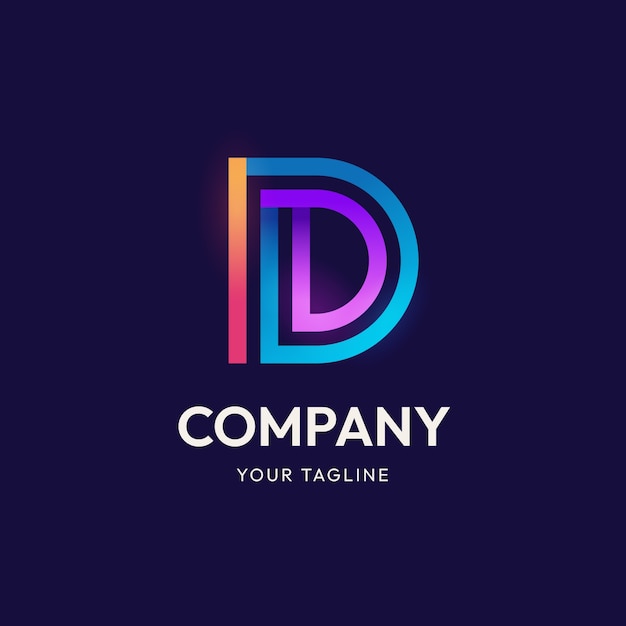 Free Vector gradient dd logo design