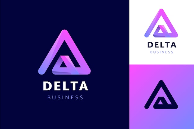 Free Vector gradient delta logo template