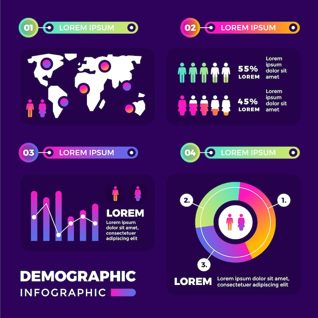 Free Vector gradient demographic chart design