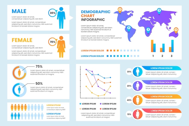 Gradient demographic chart template