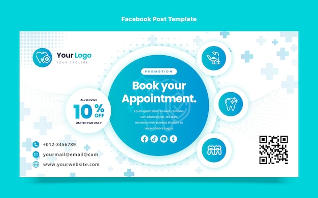 Gradient dental care facebook post template