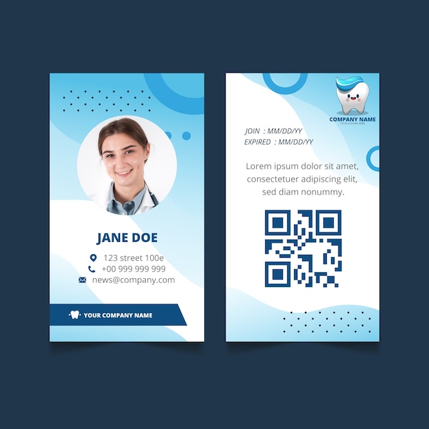 Gradient dental clinic id card template