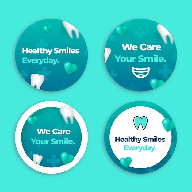 Free Vector gradient dental clinic labels template