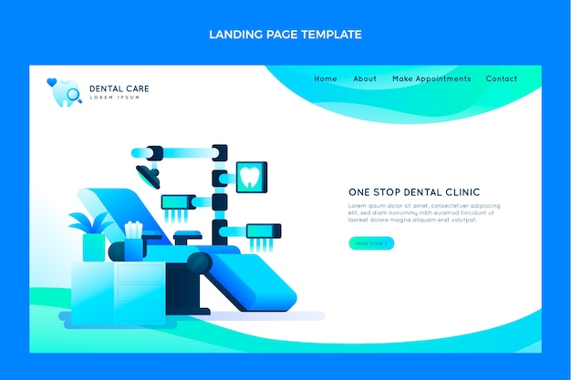 Free Vector gradient dental clinic landing page