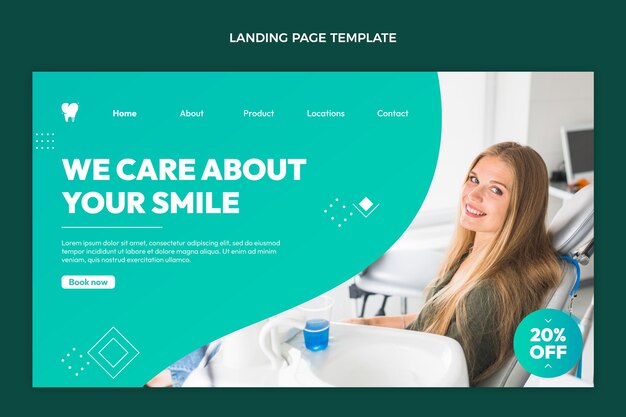 Gradient dental clinic landing page