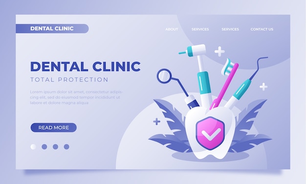 Gradient dental clinic landing page