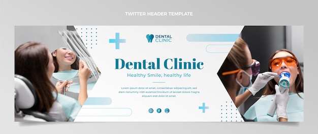 Gradient dental clinic twitter header