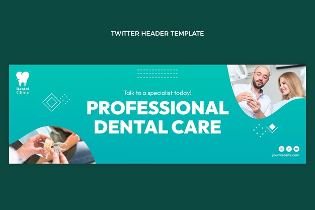 Gradient dental clinic twitter header