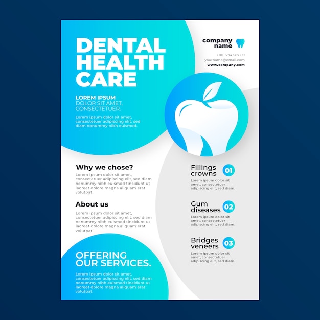 Gradient dental flyer template