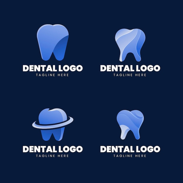 Gradient dental logo pack