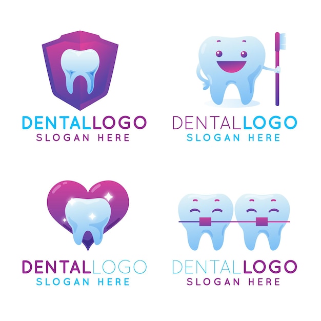 Gradient dental logo templates