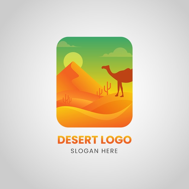 Free vector gradient desert logo template