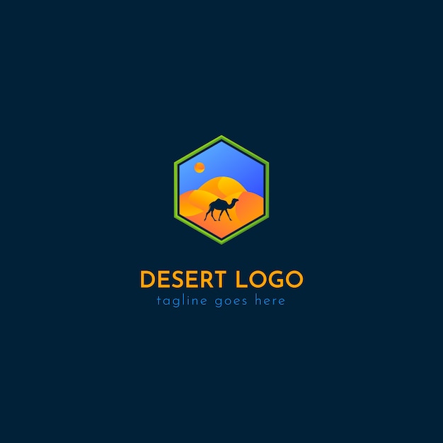 Free vector gradient desert logo template