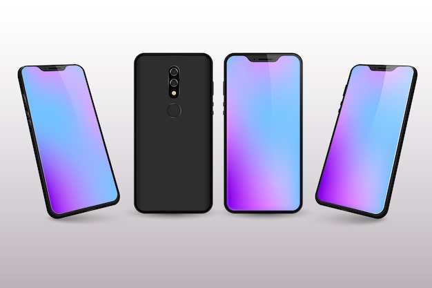 Gradient desktop colours of smartphone