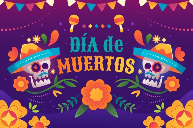 Gradient dia de muertos background