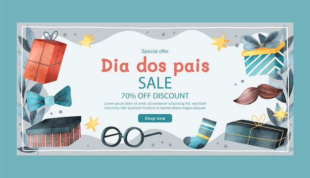 Gradient dia dos pais sale banner template