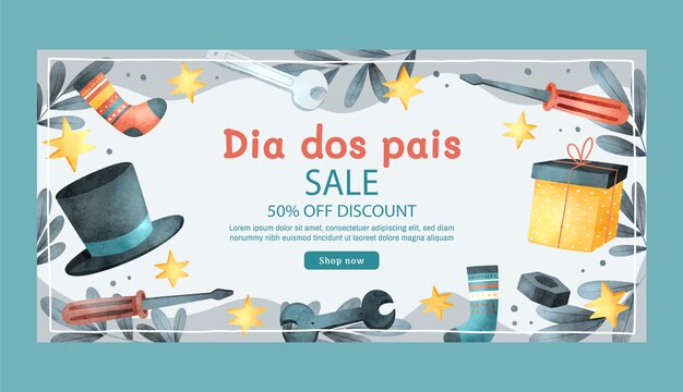 Gradient dia dos pais sale banner template