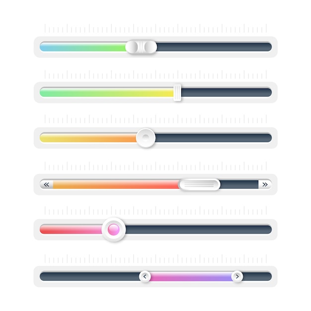 Gradient different sliders collection