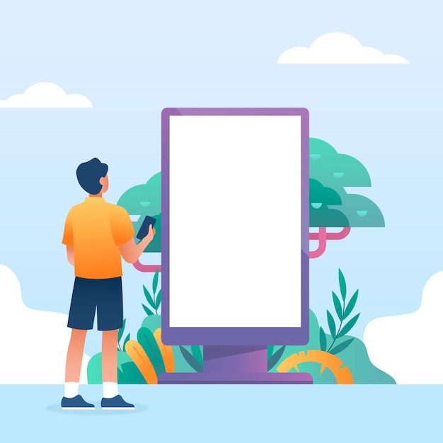 Gradient digital signage illustration