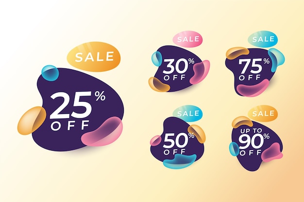 Gradient discount numbers template